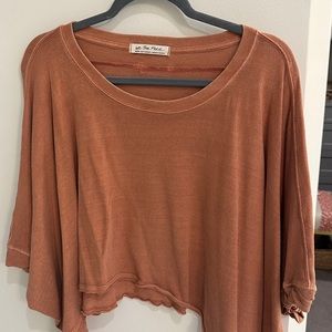 Free People Rust Short Sleeve Tee